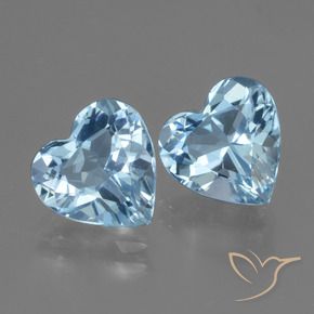 Gemas de Topacio Azul Suizo natural de 5.64 ct, Corazón, VVS
