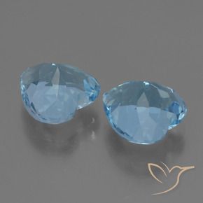 Gemas de Topacio Azul Suizo natural de 6.07 ct, Corazón, VVS