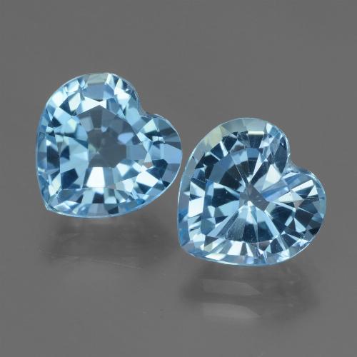 Gemas de topacio azul natural de 6,10 ct, forma de corazón, VVS