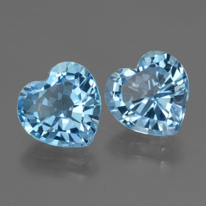 Gemas de topacio azul natural de 6,10 ct, forma de corazón, VVS