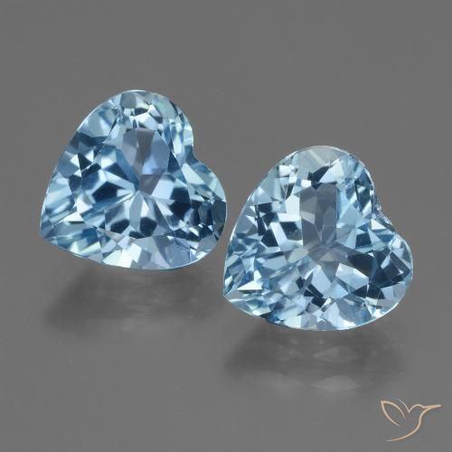 5.84ctw Natural Azul Suizo Topacio, Corazón, VVS