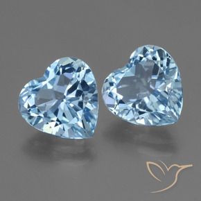 Gemas de Topacio Azul Suizo natural de 5.84 ct, Corazón, VVS