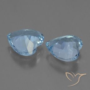 Gemas de Topacio Azul Cielo natural de 5.06 ct, Corazón, VS