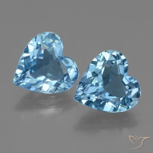 5.38ctw Natural Azul Suizo Topacio, Corazón, VVS