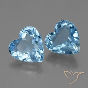 Gemas de Topacio Azul Suizo natural de 5.38 ct, Corazón, VVS