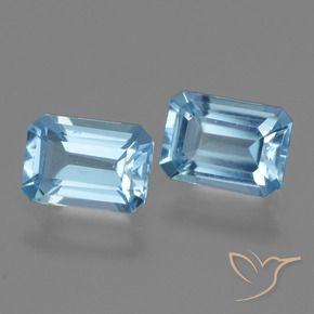 Gemas de Topacio Azul Suizo natural de 2.60 ct, Corte Octágono / Esmeralda, VVS-VS