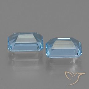 Gemas de Topacio Azul Suizo natural de 2.60 ct, Corte Octágono / Esmeralda, VVS-VS
