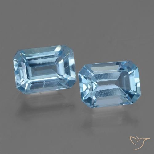 2.38ctw Natural Azul Suizo Topacio, corte esmeralda, VS