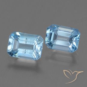 Gemas de Topacio Azul Suizo natural de 2.38 ct, Corte Octágono / Esmeralda, VS