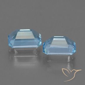 Gemas de Topacio Azul Suizo natural de 2.38 ct, Corte Octágono / Esmeralda, VS