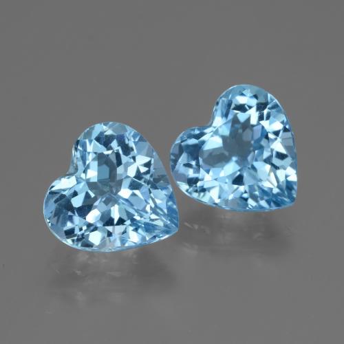 Gemas de topacio azul natural de 5,98 ct, forma de corazón, VVS