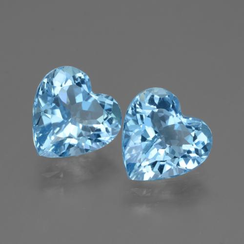 Gemas de topacio azul natural de 5,98 ct, forma de corazón, VVS