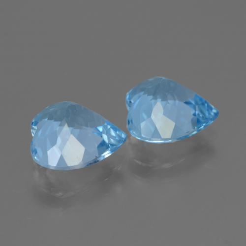 Gemas de topacio azul natural de 5,98 ct, forma de corazón, VVS