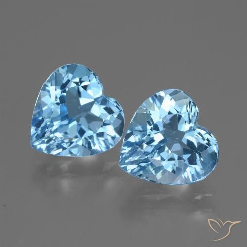 5.75ctw Natural Azul Suizo Topacio, Corazón, VVS