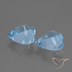Gemas de Topacio Azul Cielo natural de 5.79 ct, Corazón, VVS