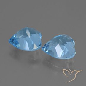 Gemas de Topacio Azul Cielo natural de 6.07 ct, Corazón, VVS