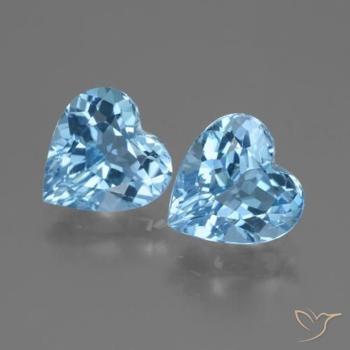 5.78ctw Natural Azul Suizo Topacio, Corazón, VS