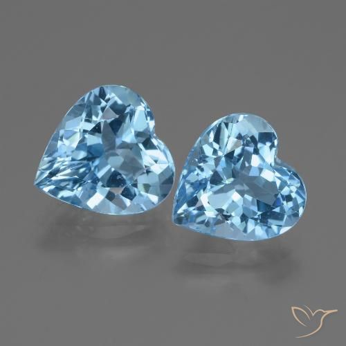 5.84ctw Natural Azul Suizo Topacio, Corazón, VVS
