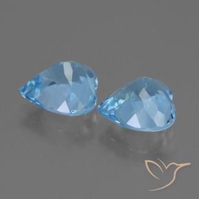 Gemas de Topacio Azul Suizo natural de 5.84 ct, Corazón, VVS