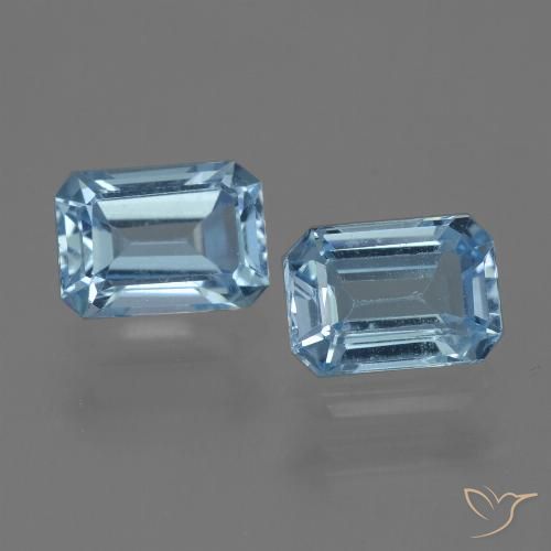 2.38ctw Natural Azul Cielo Topacio, corte esmeralda, VVS-VS
