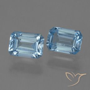 Gemas de Topacio Azul Cielo natural de 2.38 ct, Corte Octágono / Esmeralda, VVS-VS