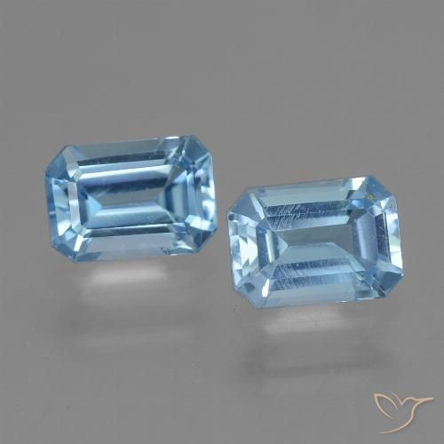 2.21ctw Natural Azul Cielo Topacio, corte esmeralda, VS