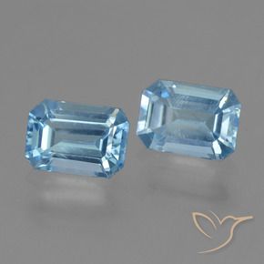Gemas de Topacio Azul Cielo natural de 2.21 ct, Corte Octágono / Esmeralda, VS