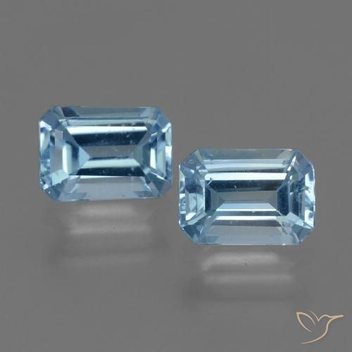 2.26ctw Natural Azul Cielo Topacio, corte esmeralda, VS
