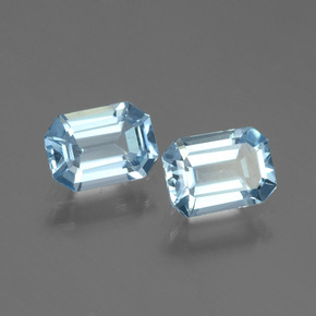 Gemas de Topacio Celeste natural de 2.04 ct, corte esmeralda, VVS-VS