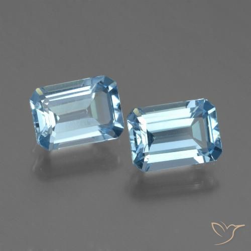 2.44ctw Natural Azul Cielo Topacio, corte esmeralda, VS