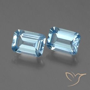 Gemas de Topacio Azul Cielo natural de 2.44 ct, Corte Octágono / Esmeralda, VS