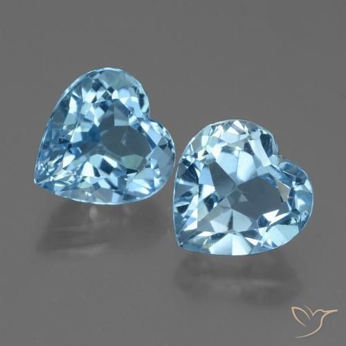 5.88ctw Natural Azul Suizo Topacio, Corazón, VVS-VS