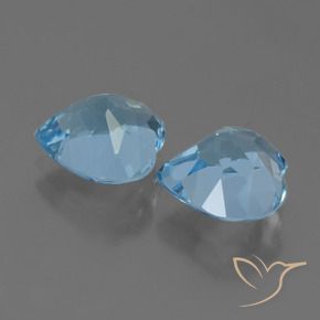 Gemas de Topacio Azul Suizo natural de 5.88 ct, Corazón, VVS-VS
