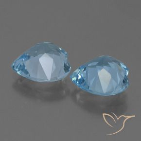 Gemas de Topacio Azul Cielo natural de 5.51 ct, Corazón, VVS