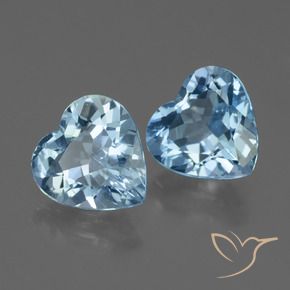 Gemas de Topacio Azul Cielo natural de 5.06 ct, Corazón, VVS-VS