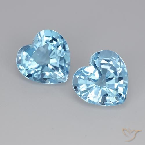 6.37ctw Natural Azul Cielo Topacio, Corazón, VVS-VS
