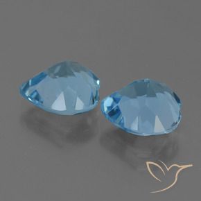 Gemas de Topacio Azul Suizo natural de 5.67 ct, Corazón, VVS