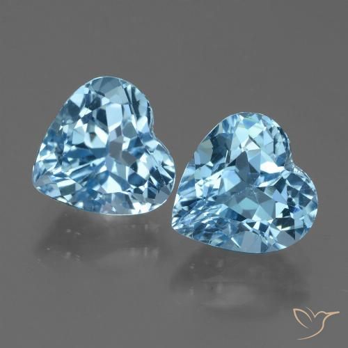 5.84ctw Natural Azul Suizo Topacio, Corazón, VVS