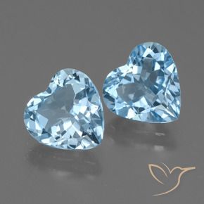 Gemas de Topacio Azul Cielo natural de 5.14 ct, Corazón, VVS