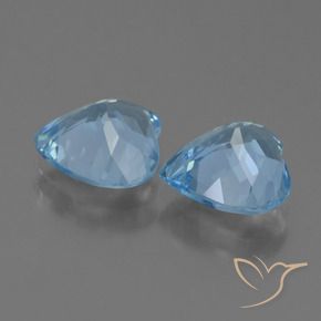 Gemas de Topacio Azul Cielo natural de 5.14 ct, Corazón, VVS