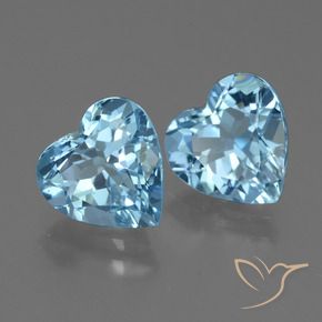 Gemas de Topacio Azul Cielo natural de 5.80 ct, Corazón, VVS