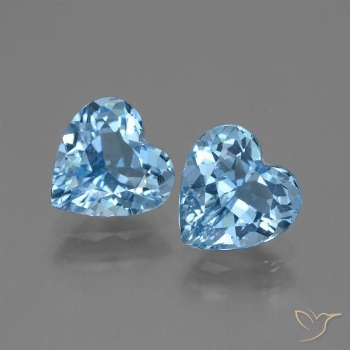 5.54ctw Natural Azul Suizo Topacio, Corazón, VVS-VS