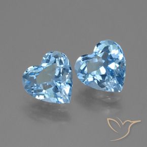 Gemas de Topacio Azul Suizo natural de 5.54 ct, Corazón, VVS-VS