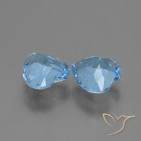 Gemas de Topacio Azul Suizo natural de 5.54 ct, Corazón, VVS-VS