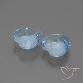 Gemas de Topacio Azul Cielo natural de 5.95 ct, Corazón, VVS