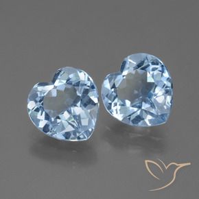Gemas de Topacio Azul Cielo natural de 5.83 ct, Corazón, VVS