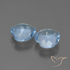 Gemas de Topacio Azul Cielo natural de 5.83 ct, Corazón, VVS