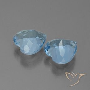 Gemas de Topacio Azul Cielo natural de 6.30 ct, Corazón, VVS