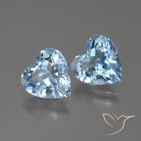 Gemas de Topacio Azul Cielo natural de 5.73 ct, Corazón, VVS-VS