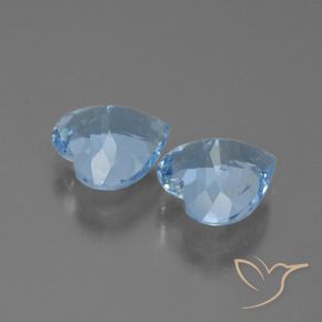 Gemas de Topacio Azul Cielo natural de 5.73 ct, Corazón, VVS-VS